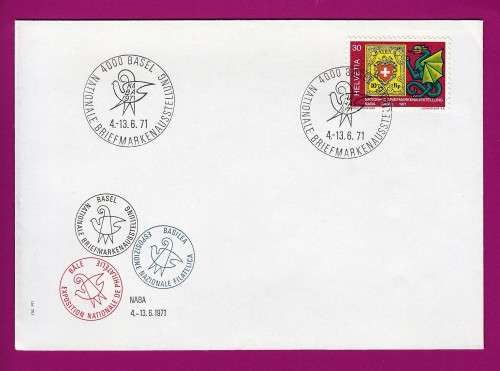 Switzerland on Cover 1971 Basel Stamp Exhibition on Stamps on Stamps