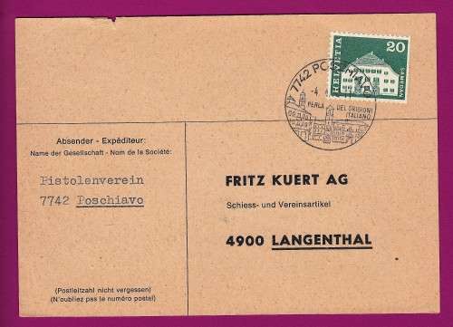 Switzerland on Cover - 1972 - Poschiavo on Samedan Definitive
