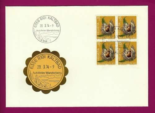 Switzerland on Cover Rigi Kaltbad 1974 on Pro Juventute 1973
