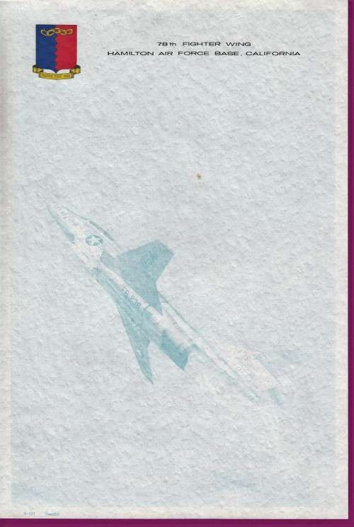 Letter Head - 78th Fighter Wing - Hamilton Air Force Base California - Above the Foe