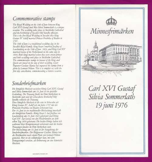 Sweden - 1976 - Wedding of King Carl XVI Gustaf and Silvia Sommerlath