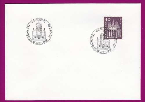 Switzerland Date Stamp Page - 1980 (1960 to 1963) - Cathedral, Geneva.