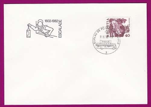 Switzerland Date Stamp Page  - 1982 (1977 to 1984) - Herald reading proclamation