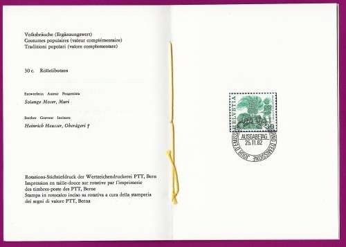 Switzerland on Cover - 1977 to 1984 (1982) - Folk Customs Rollelibutzen, Altstatten