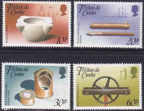Tristan da Cunha - 1989 - Artifacts on Exhibit in the Nautical Museum - Complete Set