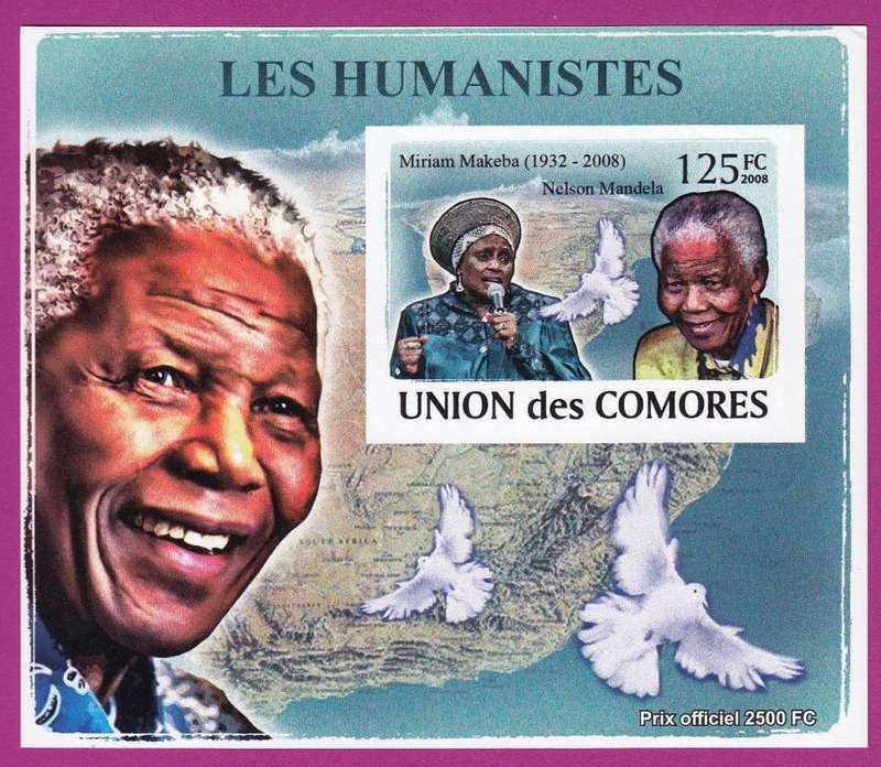 Comores - 2008 - Nelson Mandela and Miriam Makeba