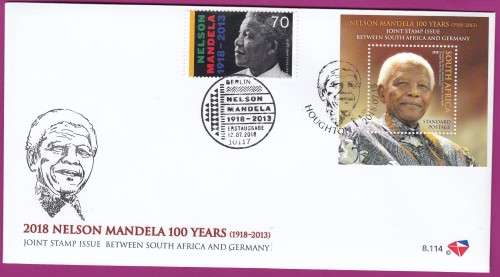 South Africa RSA - 2018 - Nelson Mandela Joint Issue Germany FDC
