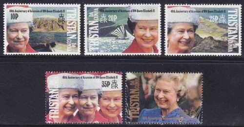 Tristan Da Cunha - 1992 - Queen Elizabeth IIs Accession to the Throne, 40th Anniv
