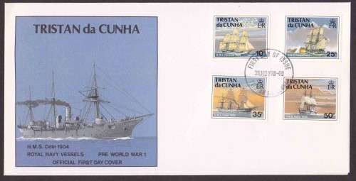 Tristan Da Cunha - 1990 1991 - FDC set - Royal Navy War Ships