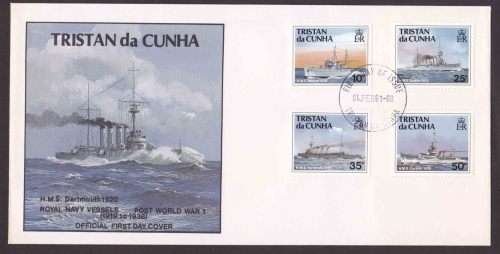 Tristan Da Cunha - 1990 1991 - FDC set - Royal Navy War Ships