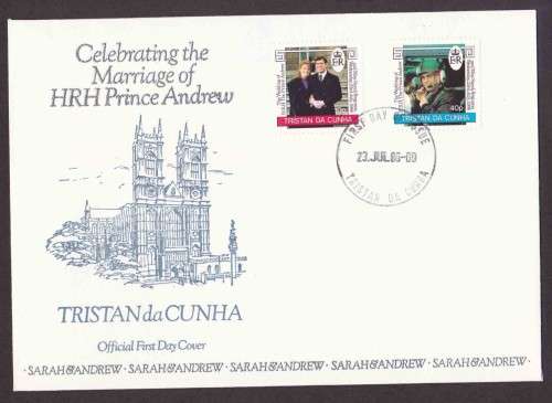 Tristan Da Cunha - 1986 - FDC - Royal Wedding Issue, Prince Andrew and Fergi