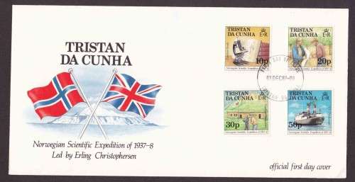 Tristan Da Cunha - 1987 - FDC - Norwegian Scientific Expedition, 50th Anniversary