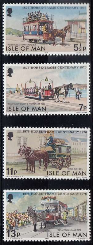 Great Britain QE II - Isle of Man - 1976 - Douglas horse trams, centenary.