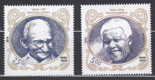 India - 2018 - Mandela Gandhi - India joint issue with South Africa Set