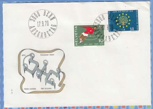 Switzerland  1970  FDC Soccer, Nature Conservation