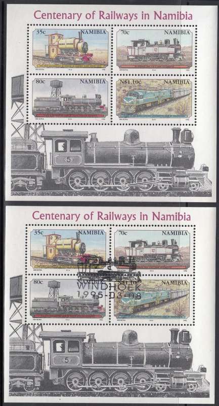 Namibia (Previously SWA) - 1995 - Trains, Locomotives, Railway Centenary - Miniature Sheet