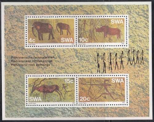 South West Africa SWA (Now Namibia) - 1976 - Pre-historic Rock Paintings Carvings Engravings