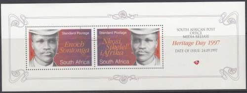 South Africa RSA - 1997 - MEDIA RELEASE - Enoch Sontonga Heritage Day