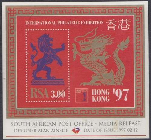 South Africa RSA - 1997 - MEDIA RELEASE - Hong Kong Philatelic Exhibition