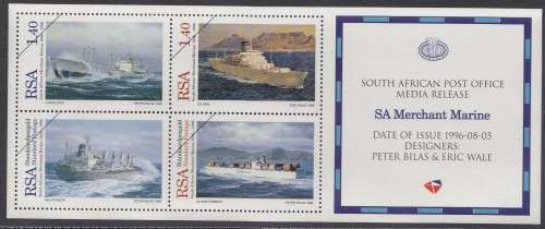 South Africa RSA - 1996 - MEDIA RELEASE - Merchant Marine