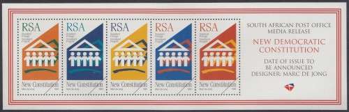South Africa RSA - 1996 - MEDIA RELEASE - New Democratic Constitution