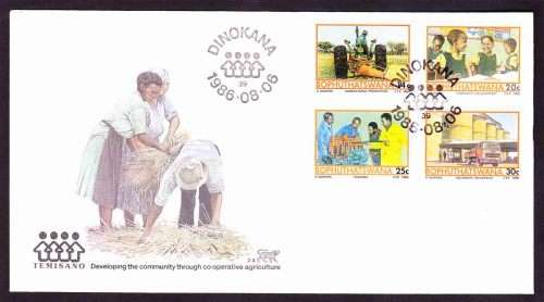 Bophuthatswana - 1986 - Temisano Projects (Agriculture) - Complete Set on FDC