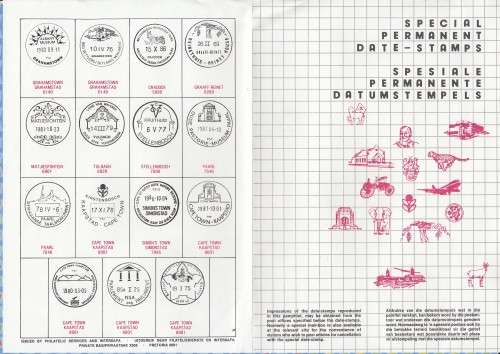 South Africa RSA - Information Bulletin - 198? - Special Permanent Date Stamps