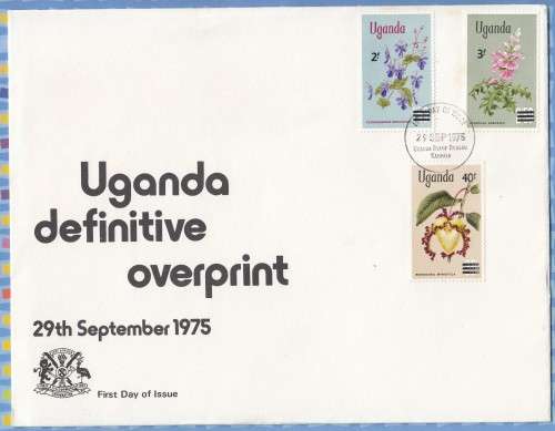Uganda - 1975 (1969) - Flowers Definitive Overprint on FDC (scarce)