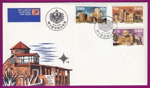 South West Africa SWA (Now Namibia) - 1976 - Historic Castles - Complete Set on FDC