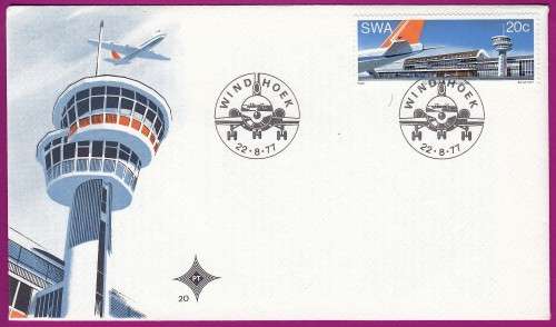 South West Africa SWA (now Namibia) - 1977 - Strijdom Airport, Aviation on FDC
