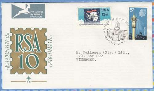 South Africa RSA - 1971 - FDC - Antarctic Treaty INTERSTEX J G Strijdom Tower