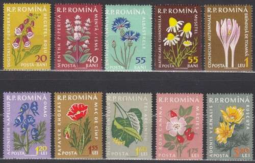 Romania - 1959- Flowers in Natural Colours
