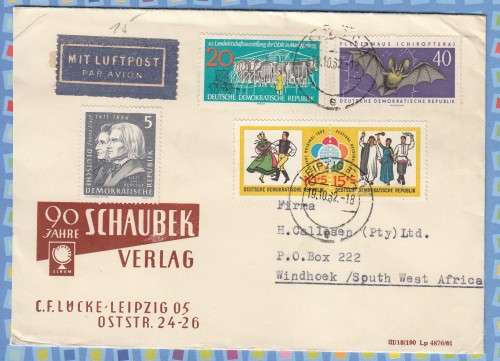 Germany East DDR on Cover SWA - 1962 - Bat Liszt Folk Dance
