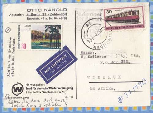 Germany Berlin Postcard - 1972 (1971) -  Metropolitan Train 1932