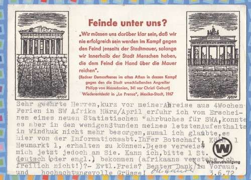 Germany Berlin Postcard - 1972 (1971) -  Metropolitan Train 1932