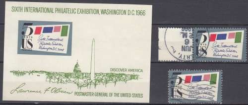 United States of America USA - 1966 - Sixth International Stamp Exhibition
