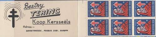 South Africa Union - Christmas Booklet - 1958 - Cinderellas Seals Labels TB Tuberculosis
