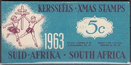 South Africa RSA - Christmas Booklet - 1963 - Cinderellas Seals Labels TB Tuberculosis