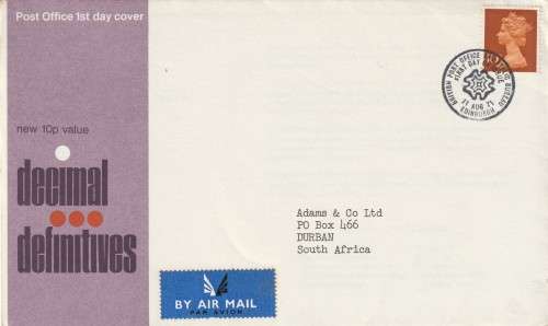 Great Britain FDC Cover - 1971 - Machins 10p