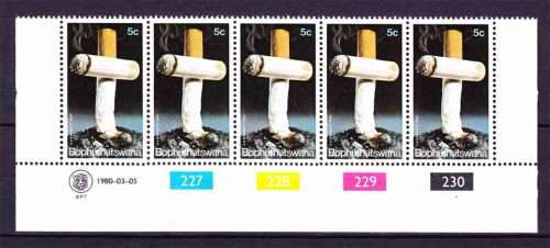 Bophuthatswana (Homeland of South Africa) - 1980 - Smoking is Dangerous to your health - Control Blo