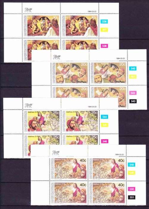 Bophuthatswana (Homeland of South Africa) - 1984 - Easter - Complete Set Control Blocks