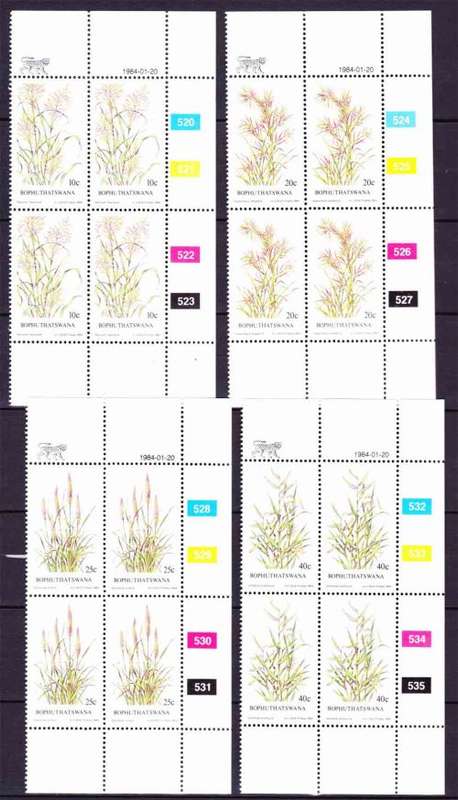 Bophuthatswana (Homeland of South Africa) - 1984 - Indigenous Grasses - Complete Set