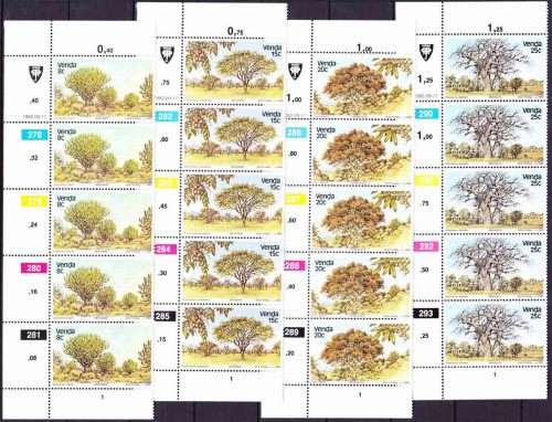 Venda - 1982 - Indigenous Trees - Complete Set Control Blocks