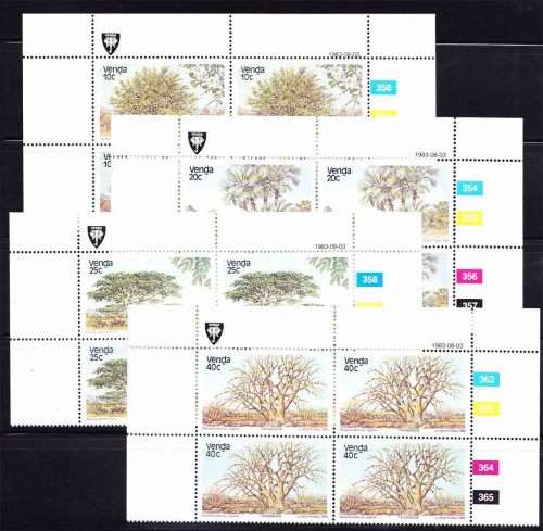Venda - 1983 - Indigenous Trees - Complete Set Control Blocks