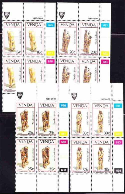 Venda - 1987 - Wood Sculptures - Complete Set Control Blocks