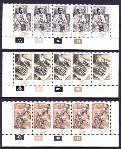 Transkei - 1977 - Help for the Blind - Complete Set Control Blocks