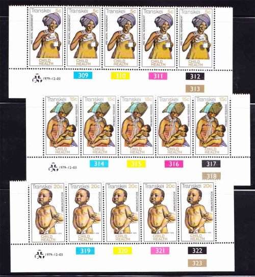 Transkei - 1979 - Child Health - Complete Set of Control Blocks
