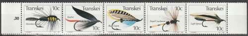 Transkei - 1982 - Fishing Flies, Angling, Lures - Strip of 5