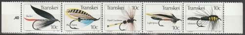 Transkei - 1982 - Fishing Flies, Angling, Lures - Strip of 5