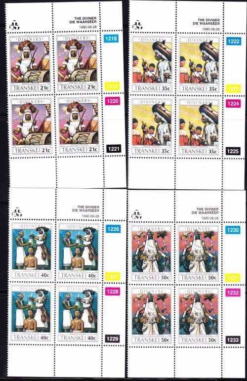 Transkei - 1990 - Diviners - Complete Set Control Blocks